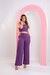 Calça Pantalona + Cropped Conjunto Feminino Roxo na internet