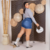Short saia jeans com elastano plus size - comprar online