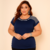 Blusa plus size com detalhe na gola listrado - comprar online