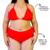 Biquini plus size cortininha e calcinha fio duplo poliamida c/ proteção uv50+