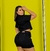 Kit colete cropped e short saia com abotoamento frontal plus size - comprar online