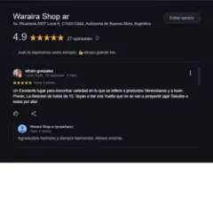Testimonio de Waraira Shop ar