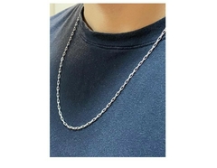 Corrente Cordão Modelo Cadeado De Ouro Branco 18k 750 - comprar online
