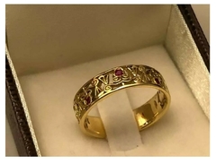 Anel Selo Styllus Joias Ouro 750 Feminino Moderno Com Gema - comprar online
