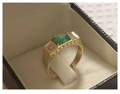 Anel Formatura Esmeralda Ouro 18k Styllus Joias - comprar online