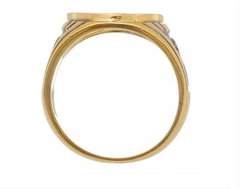 Anel São Bento Ouro Amarelo 18k750 E Ródio Negro na internet
