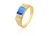 Anel De Ouro 18k Formatura Medicina Masculino Safira Sintetica - comprar online