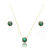Conjunto de colar e brinco com esmeralda - comprar online