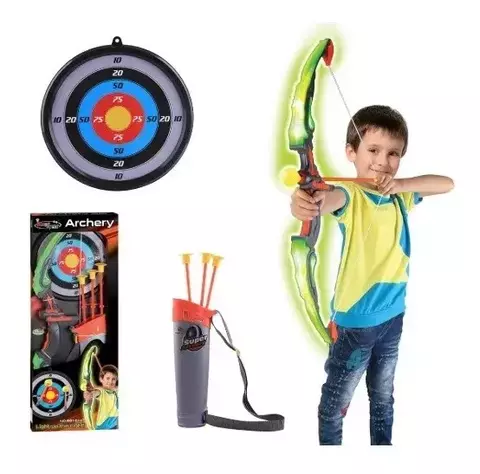 Juguete De Disparos Arco Y Flecha De Niño Con Luces