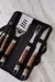 KIT DE ASADO ACERO DARK WOOD x 4 en internet