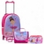 Kit Mochila de Rodinha Escolar Infantil Bailarina Cristal + Lancheira Transversal + Estojo Duplo