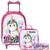 Kit Mochila de Rodinha Escolar Infantil Feminino + Lancheira Térmica + Estojo - Unicornio