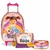 Kit Mochila de Rodinha Escolar Infantil Unicornio Cristal+ Lancheira Transversal + Estojo Duplo