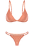 Conjunto de bikini de color oro rosa con top triangulito y calzón ajustable.