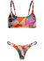 Conjunto de bikini con top y bombacha en colores vibrantes y estampado tropical