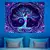 Tapeçaria Colorida para Quarto, Árvore da Vida, Luz Negra, Sol, Lua, Estrelas. - Zynk