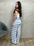 Pantalona Duda em Tricô - Azul e Creme - HYPE