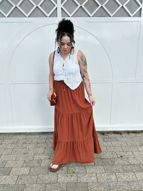 Saia Helena 3 Marias - Marrom - comprar online