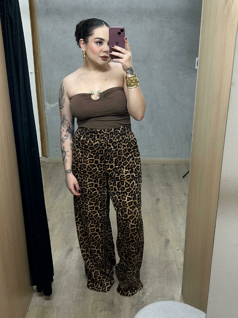 Calça Pantalona - Animal Print - comprar online