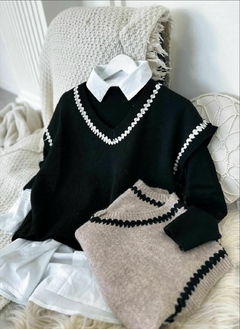 chaleco tejido cuello cremona - comprar online