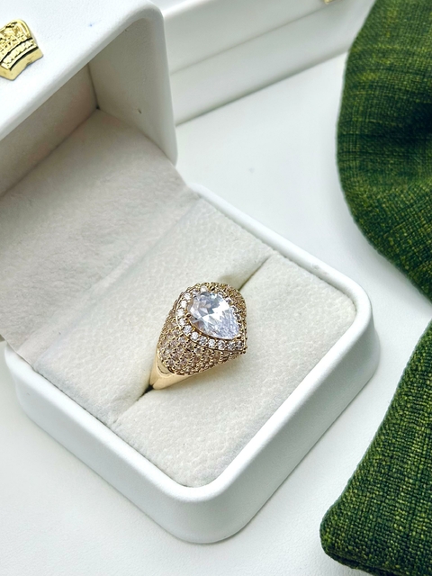 ANEL GOTA CRAVEJADO DOURADO