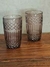 VASO DE VIDRIO LABRADO CON ROMBO ROSA X6. - comprar online