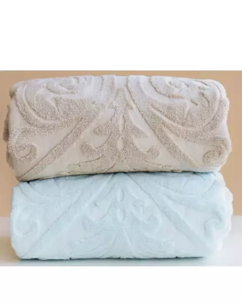 TOALLA KALA DE MANO JACQUARD BEIGE X 2 - comprar online