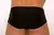 Black classic swim trunks for men, viewed from the back.