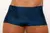 Men's Laser Boxer Swim Briefs in a blue and black pattern, showcasing a square cut design.