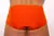 Back view of pumpkin orange classic swim trunks for men.