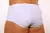 White classic swim trunks for men, showing the back view.