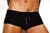 Black traditional workout trunks with a drawstring