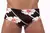 Hibisco low rise cut swimwear featuring a floral design in black, white, and red.