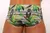 Back view of Adam Classic Swim Trunks for men featuring a tropical leaf print.