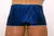 Back view of Liquid Boxer Swim Briefs for men in a blue design.