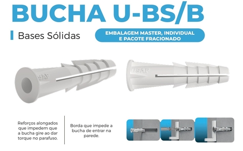 Bucha U-BS/B 8MM Embalagem c/ 1000