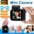 Mini câmera com tela hd 1080p com lâmpada flash e doca de bateria portátil re