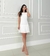 Vestido Curto Cintura Baixa Saia c/ Prega