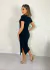Vestido Midi Canelado Manguinha - comprar online