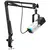 FIFINE Kit de micrófono para juegos USB/XLR con conector para auriculares/RGB/Boom Arm, juego de micrófono dinámico para PC PS5/4 Mezclador AmpliGame White-AM8TW