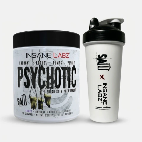 Psychotic SAW High Pre-Workout + Shaker SAW Original - Insane Labz