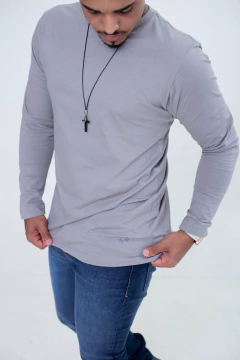 Camisa manga longa básica - Cinza - comprar online