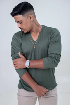 Camisa manga longa Atitude - Verde - comprar online