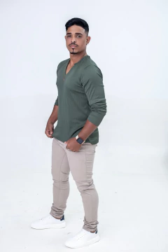 Camisa manga longa Atitude - Verde - Aluvim moda casual