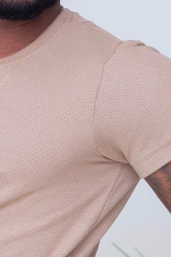 Camisa de tricô texturizada - Bege na internet