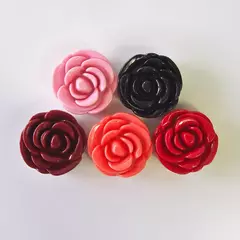 Estojo de maquiagem com espelho, caixa de batom em forma de flor rosa, recipient - loja online