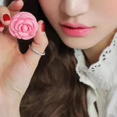 Estojo de maquiagem com espelho, caixa de batom em forma de flor rosa, recipient - Up Glow