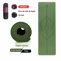 Tapete para ginástica com camada dupla antiderrapante com linha de posição - Up Glow