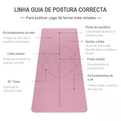 Tapete para ginástica com camada dupla antiderrapante com linha de posição - loja online