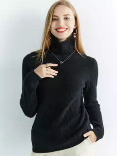 Blusa de lã gola alta para o inverno - comprar online